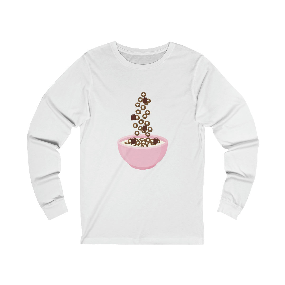 Book Cereal in Pink Bowl long sleeve tee