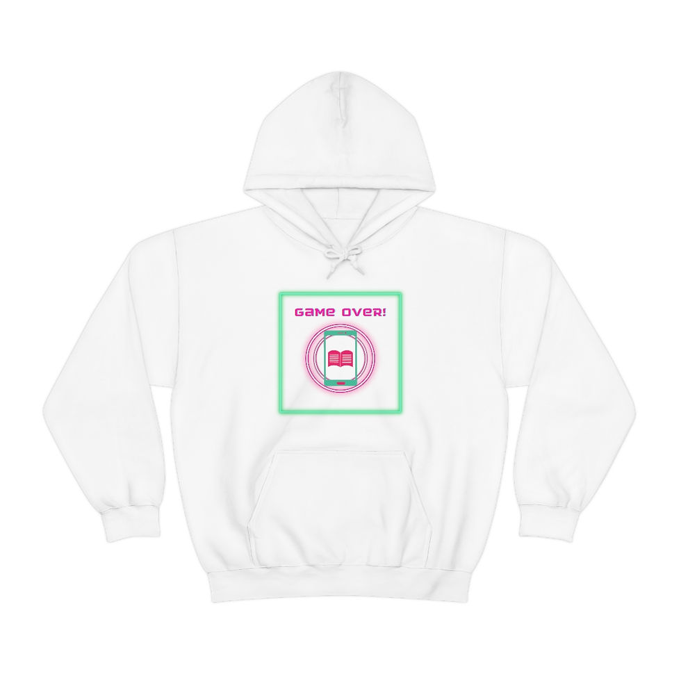 Thumbnail: Neon Pink and Green Game Over: Unisex Heavy Blend™ Hooded Sweatshirt