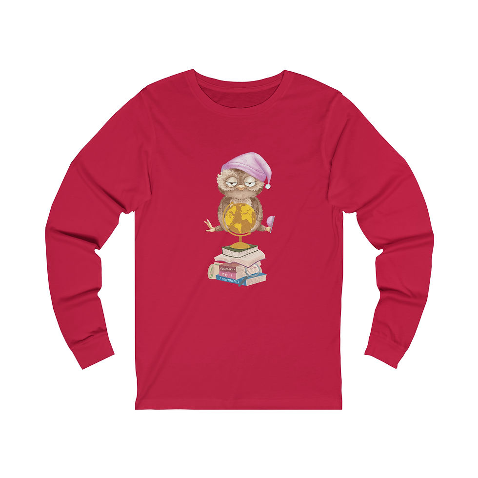 Thumbnail: Sleepy Owl Macaroon:  long sleeve tee