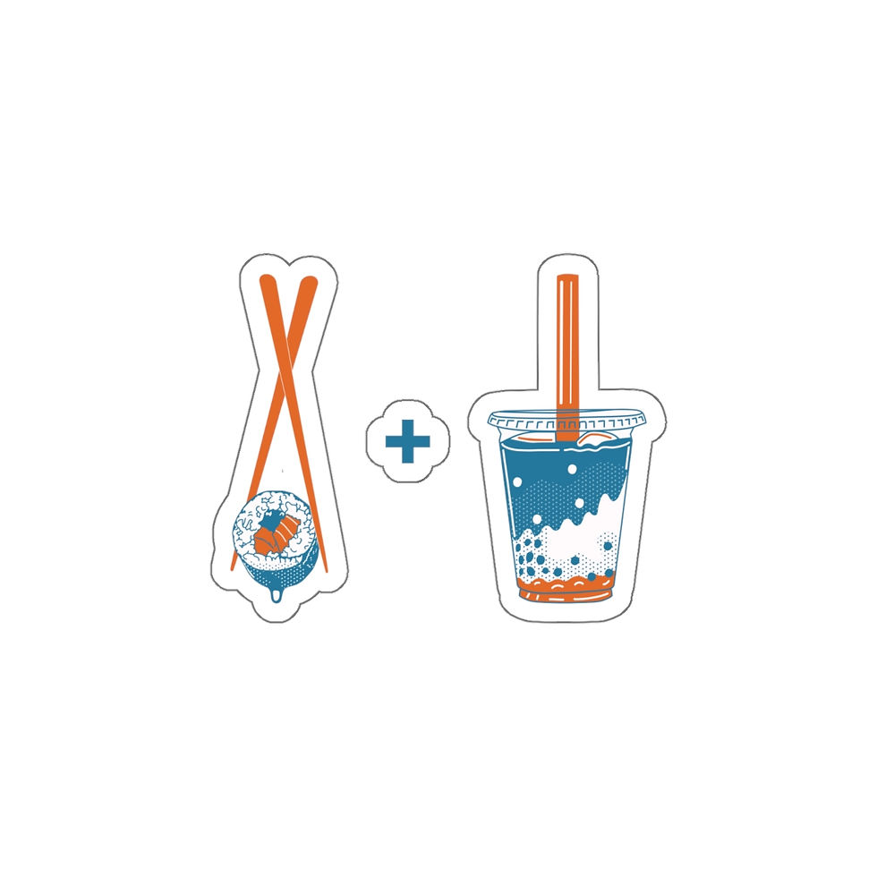 Thumbnail: Sushi and Boba: Die-Cut Stickers