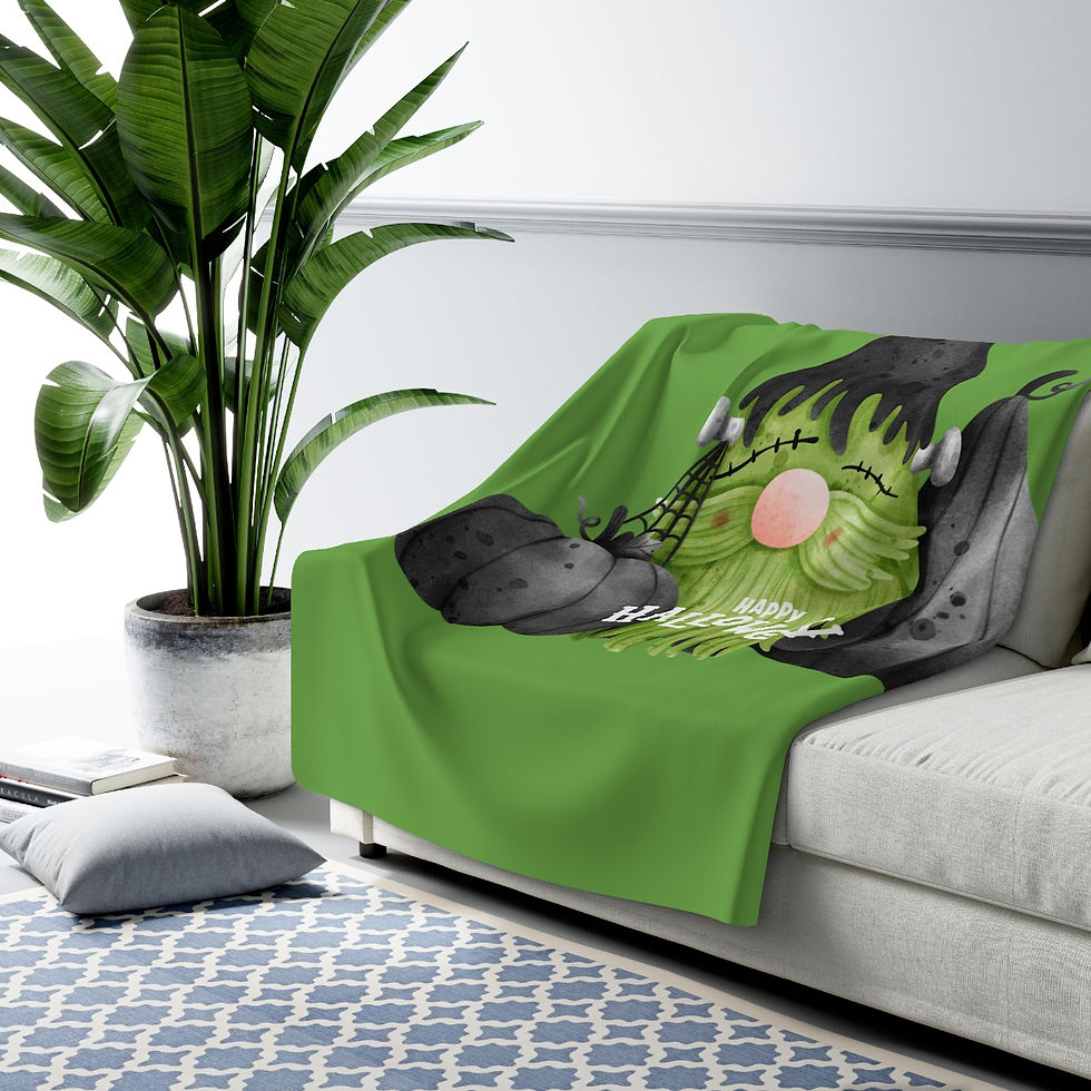 Thumbnail: Gnome: Happy Halloween! High Quality Cozy Fleece Blanket