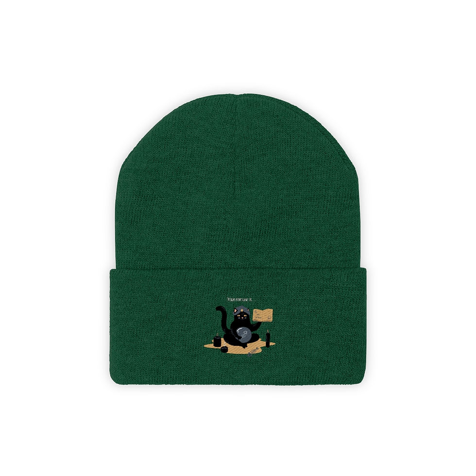Thumbnail: Your Fortune is . . . Happy Halloween! Knit Beanie