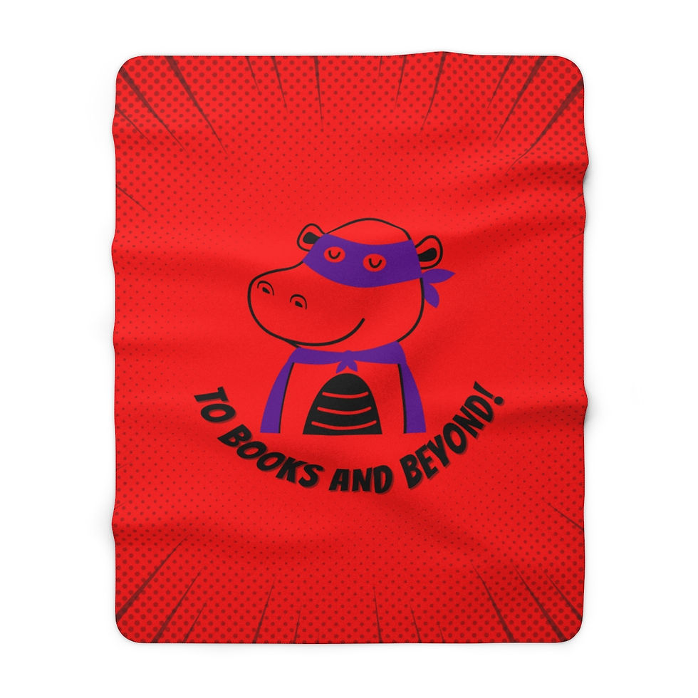 Thumbnail: To Books and Beyond Hippo: High Quality Cozy Fleece Blanket