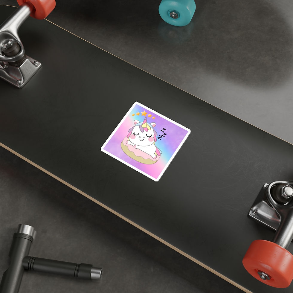 Thumbnail: Unicorn Sleeping On A Donut: Die-Cut Stickers