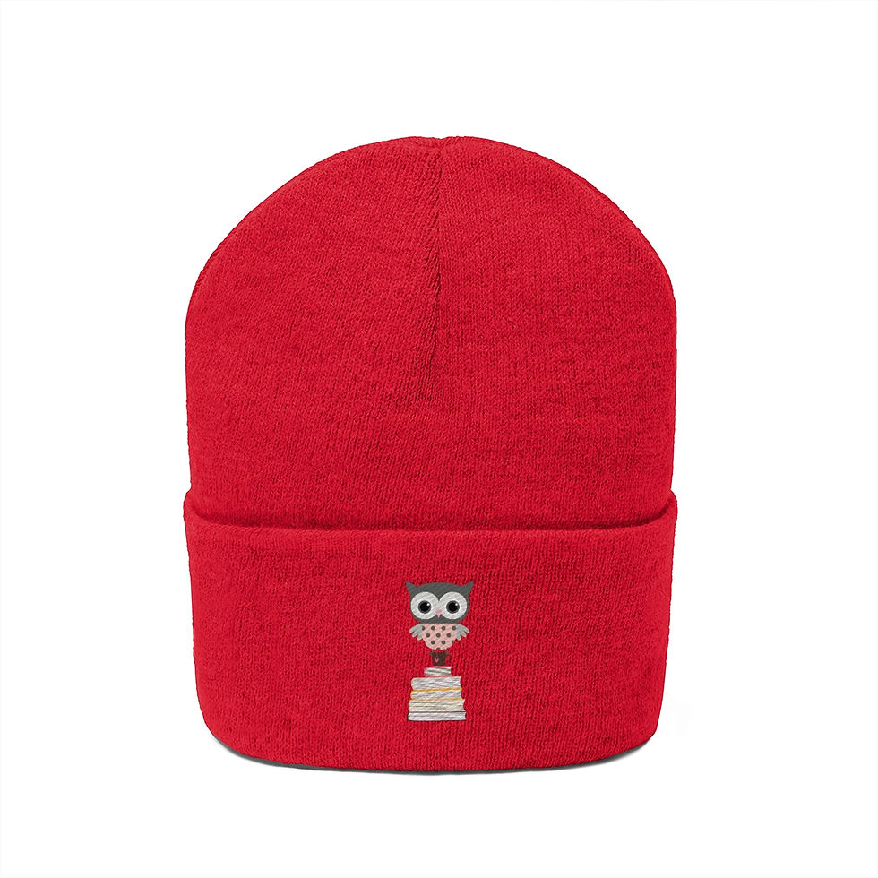Thumbnail: Owl design #1: Knit Beanie