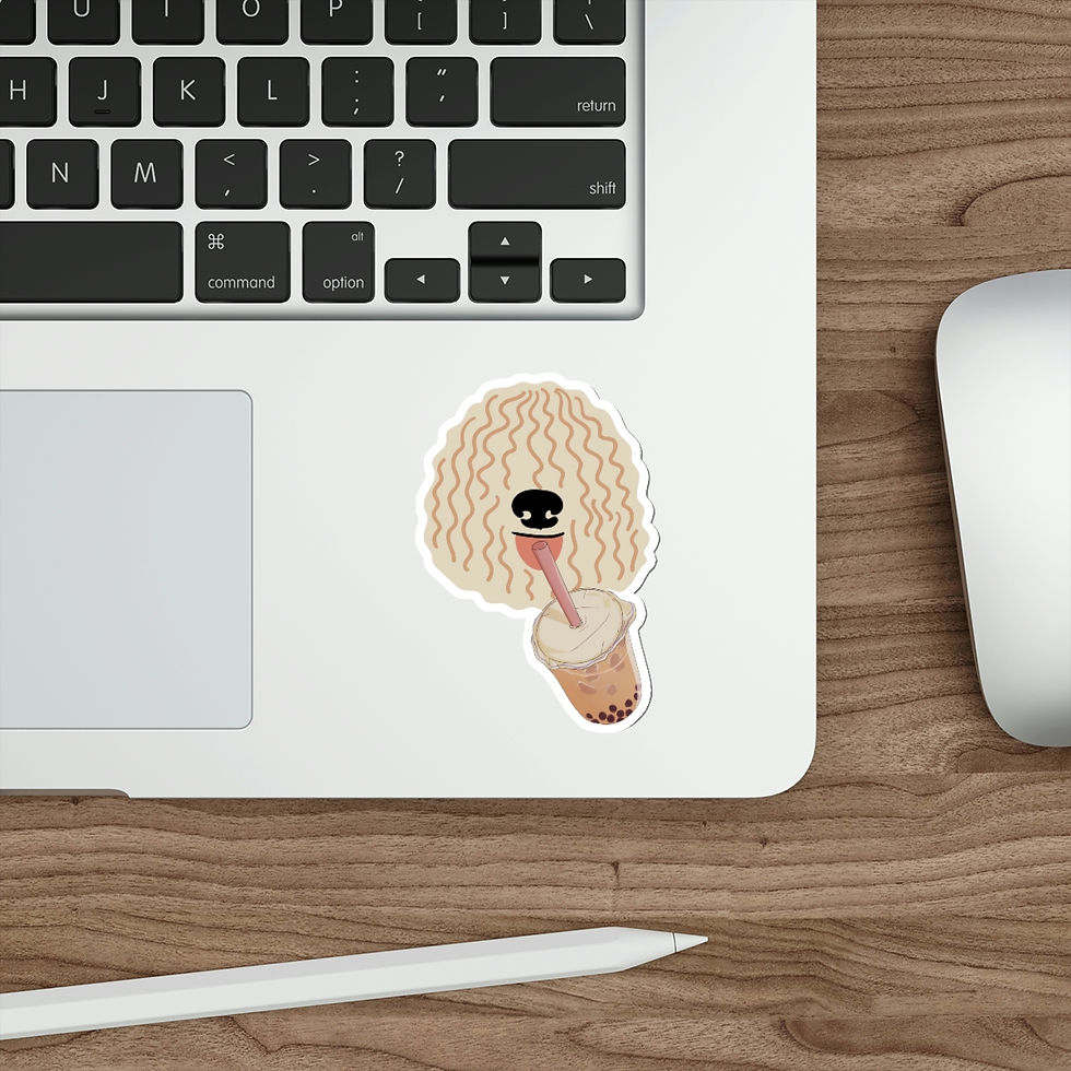 Thumbnail: Shaggy Dog Drinking Boba Sticker #1: Die-Cut Stickers