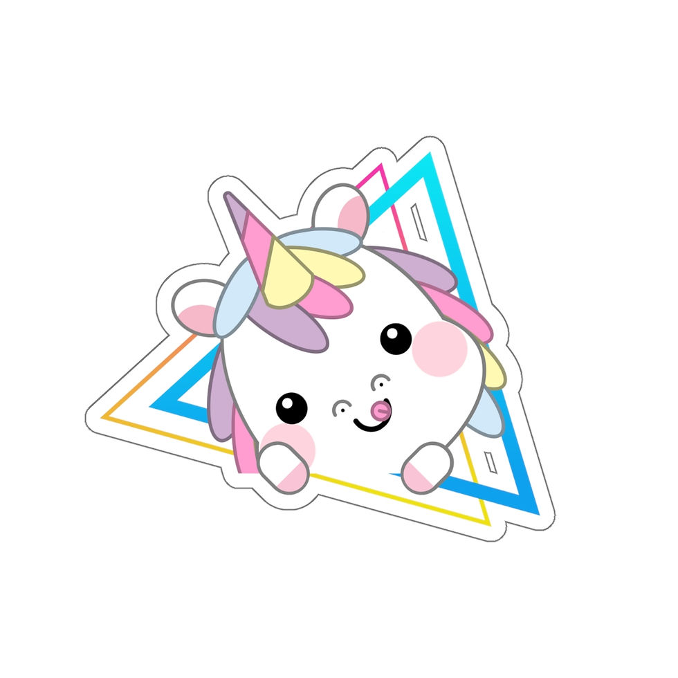 Thumbnail: Cute Unicorn In Triangle: Die-Cut Stickers
