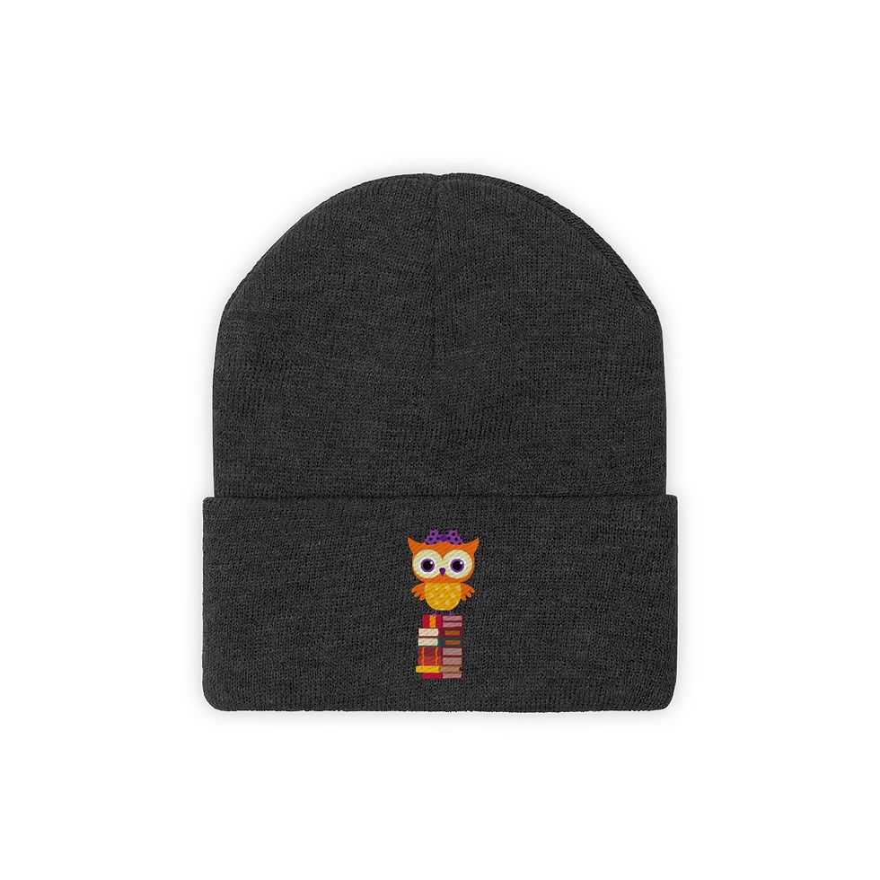 Thumbnail: Owl design #2: Knit Beanie