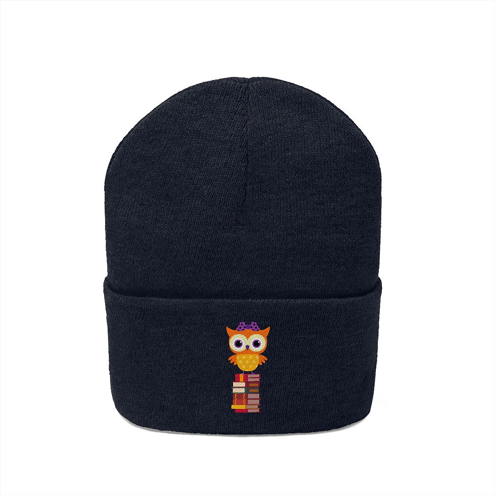 Thumbnail: Owl design #2: Knit Beanie