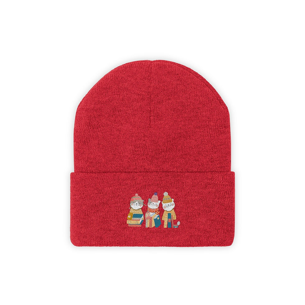 Thumbnail: Cats 3 Knit Beanie