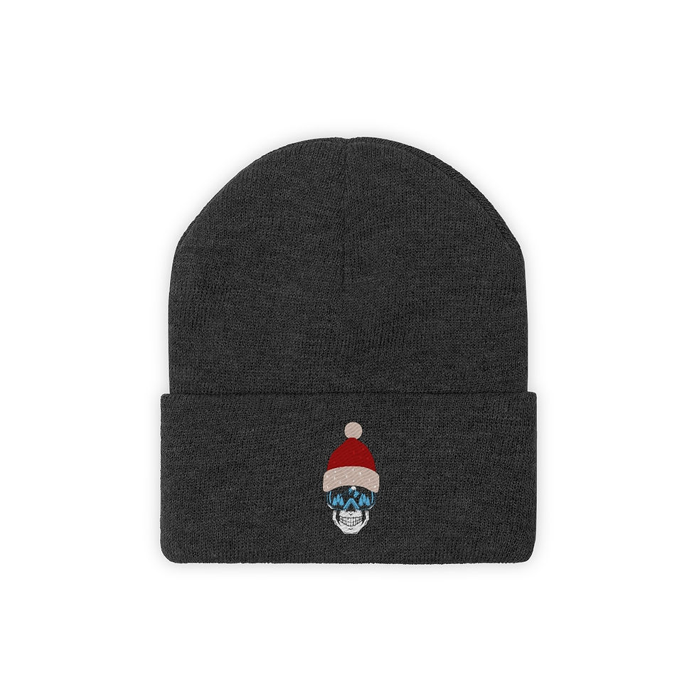 Thumbnail: Ski Skull With Multi-Colored Hat: Knit Beanie