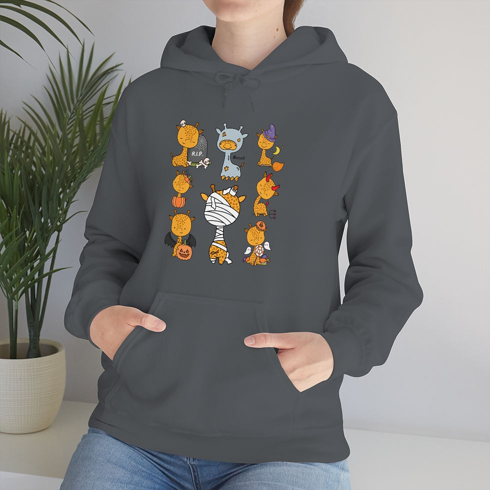 Thumbnail: Giraffe Halloween Party Pattern: Unisex Heavy Blend™ Hooded Sweatshirt