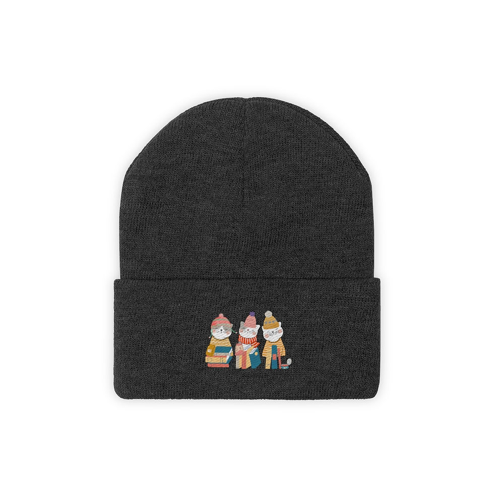 Thumbnail: Cats 3 Knit Beanie