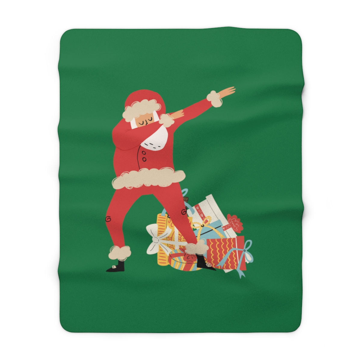 Dabbing Santa With Presents: high quality cozy fleece blanket