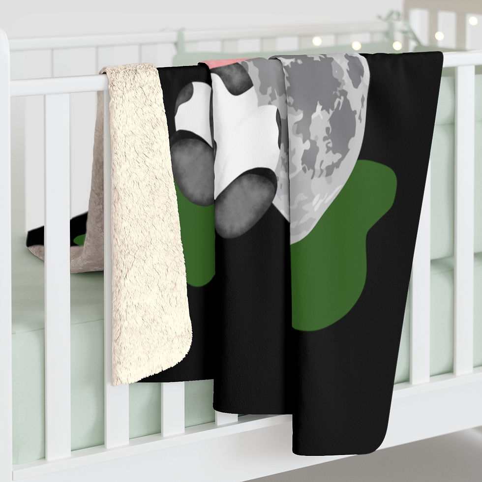 Thumbnail: Cow Jumping Over The Moon Green Camo: High Quality Cozy Fleece Blanket