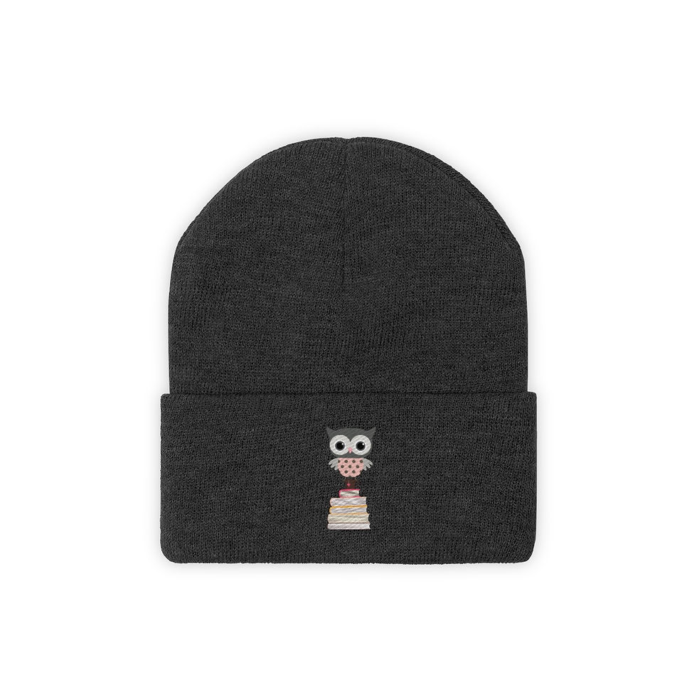 Thumbnail: Owl design #1: Knit Beanie