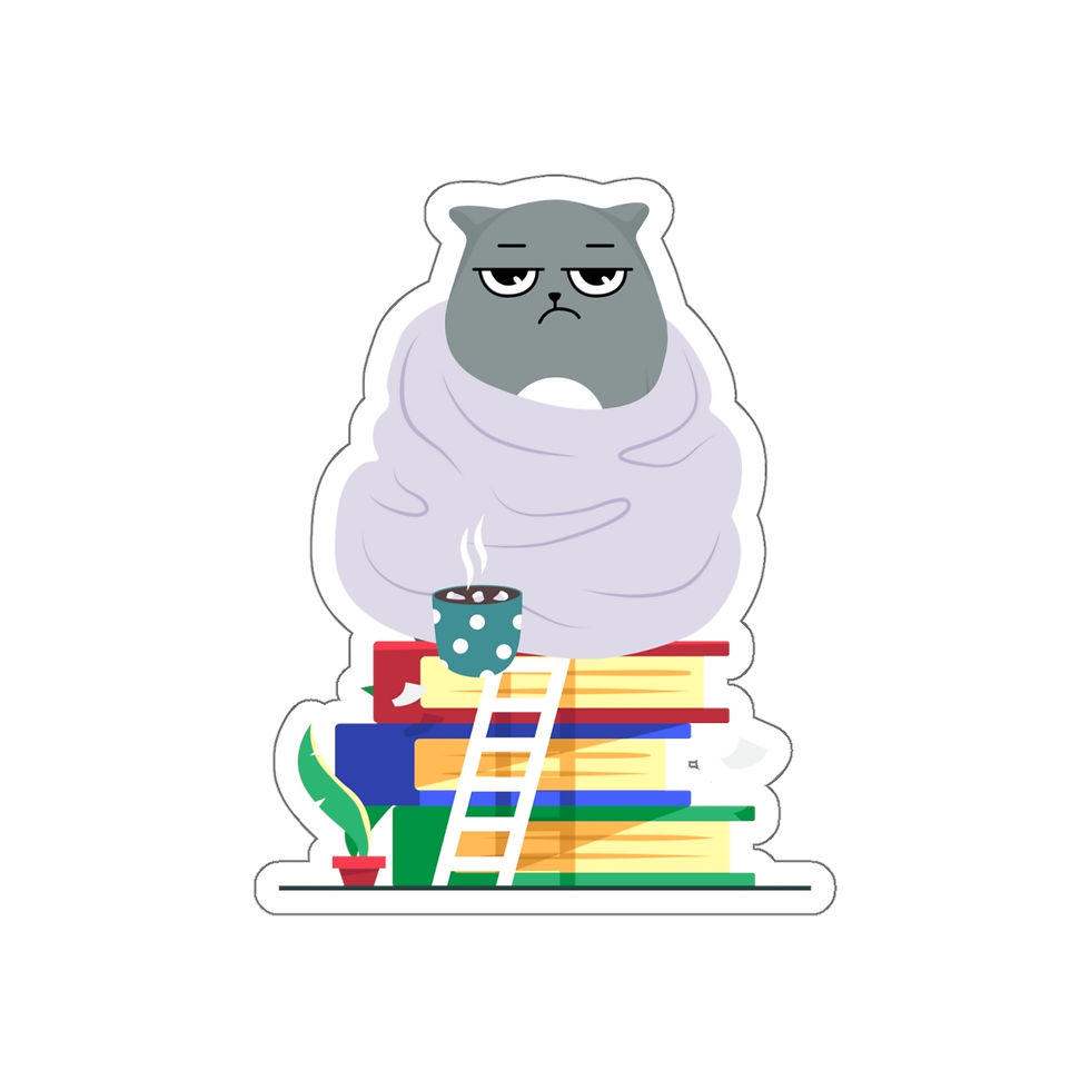 Thumbnail: Gray the cozy, sick cat: Die-Cut Stickers