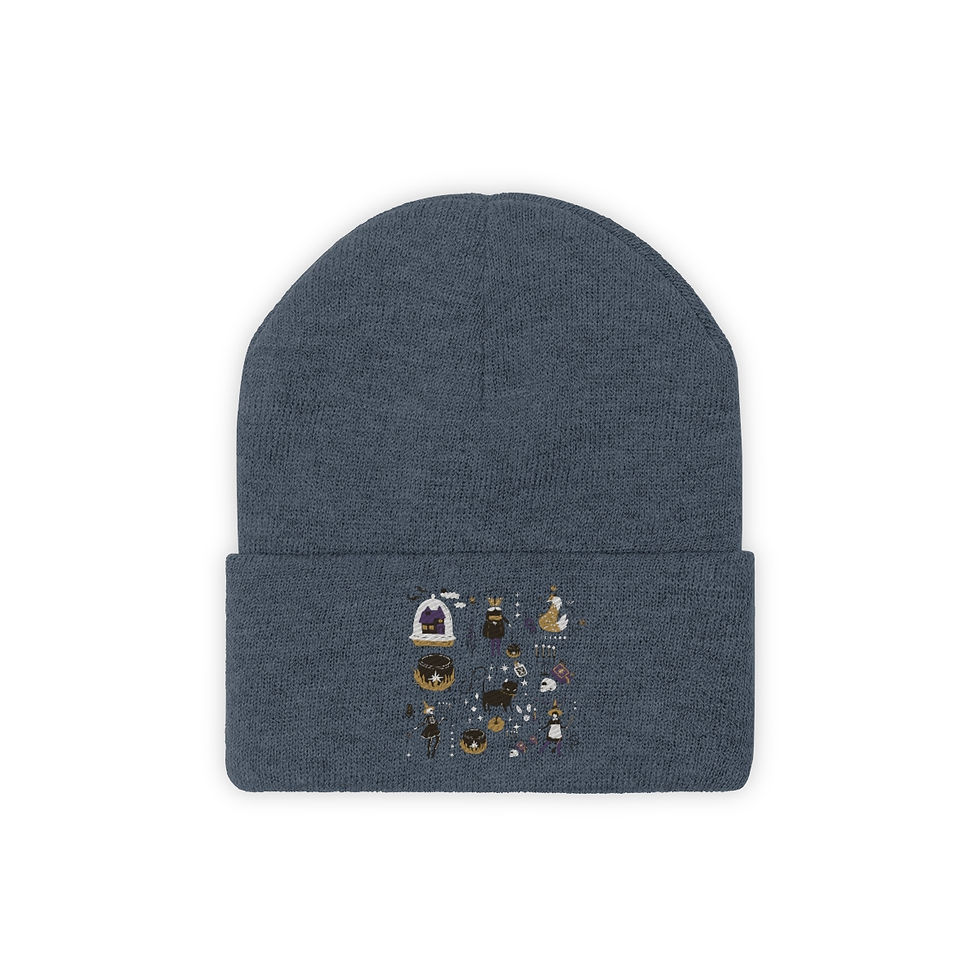 Thumbnail: Halloween Pattern Retro Design: Knit Beanie