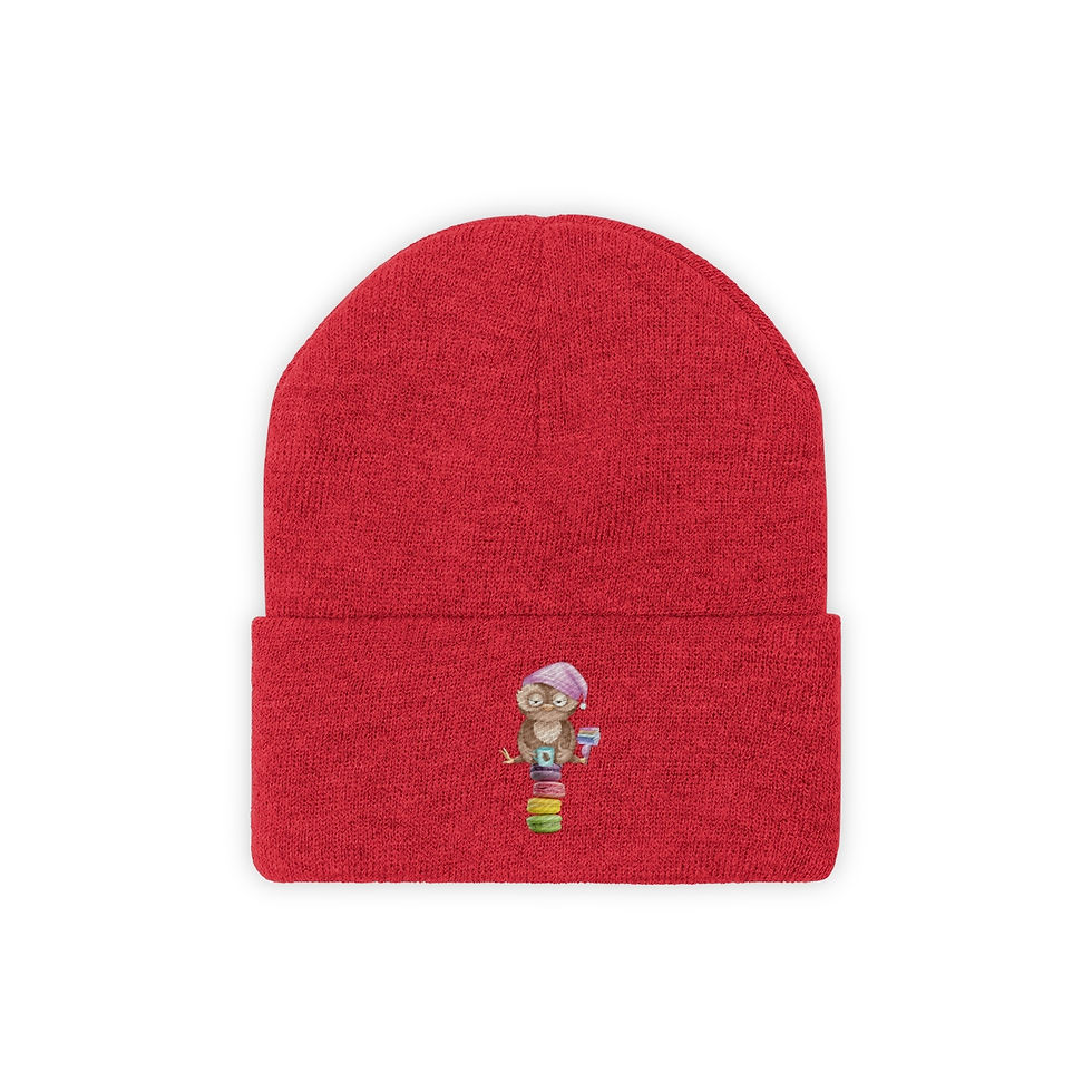 Thumbnail: Sleepy Owl Macaroon: Knit Beanie