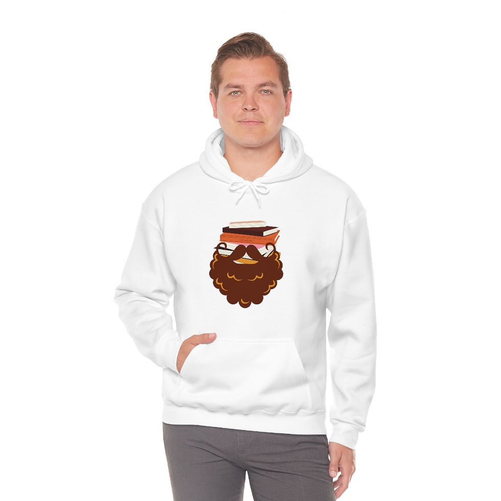 Thumbnail: Brown Curly Book Beard Basket: Unisex Heavy Blend™ Hooded Sweatshirt