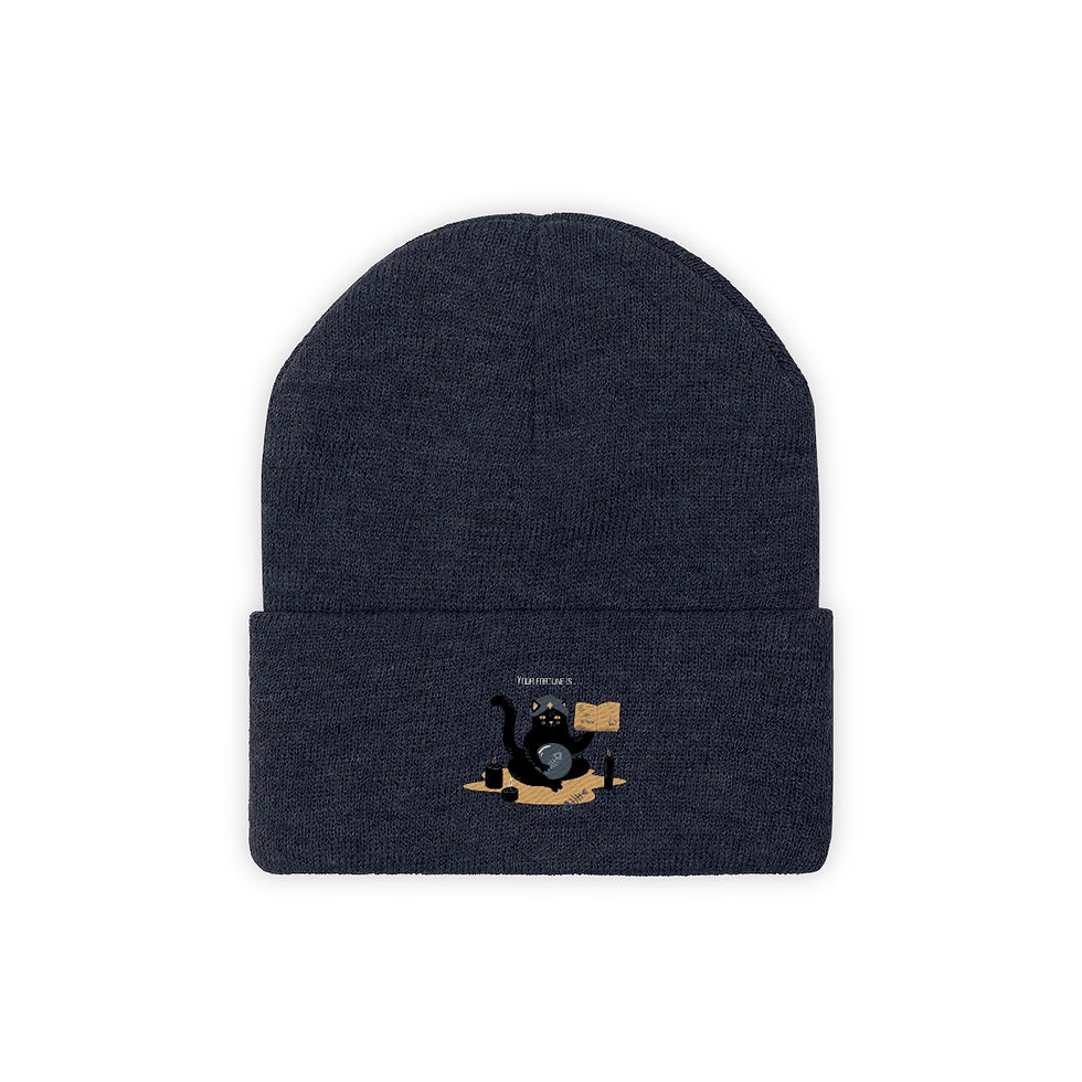 Thumbnail: Your Fortune is . . . Happy Halloween! Knit Beanie