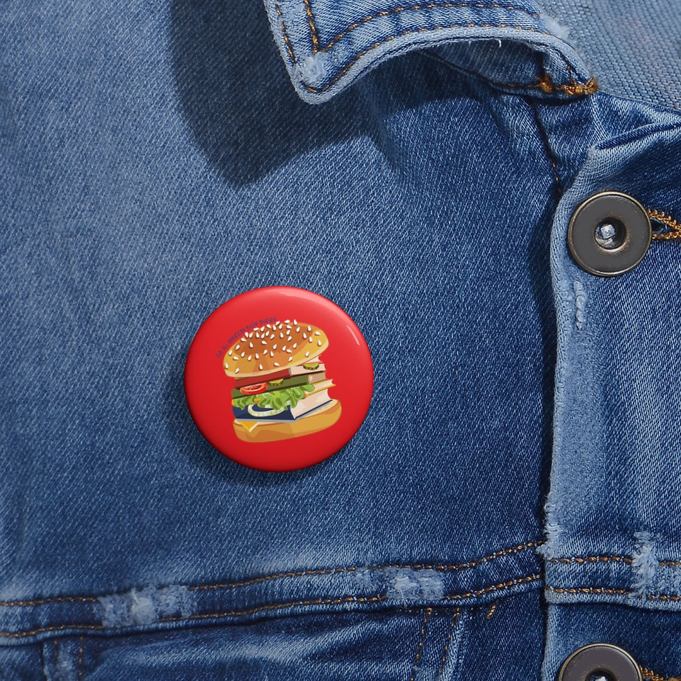 Thumbnail: The All American Book Burger: Custom Pin Buttons