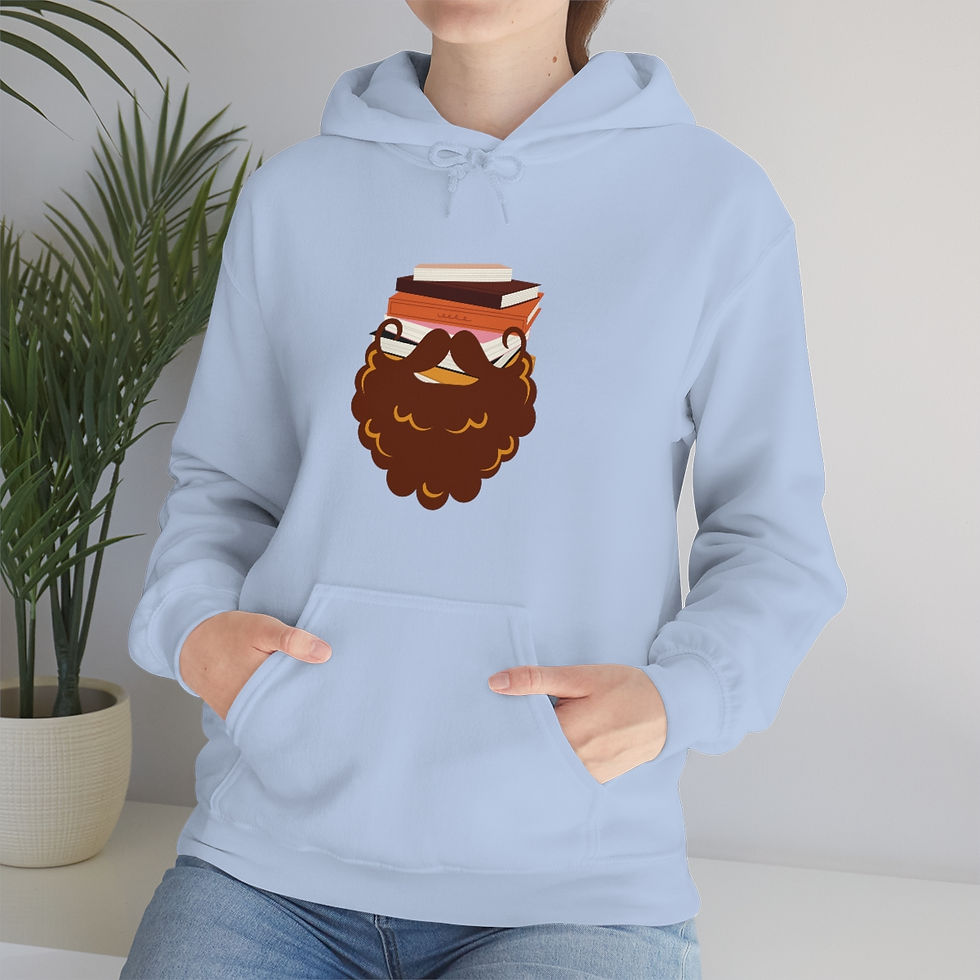 Thumbnail: Brown Curly Book Beard Basket: Unisex Heavy Blend™ Hooded Sweatshirt