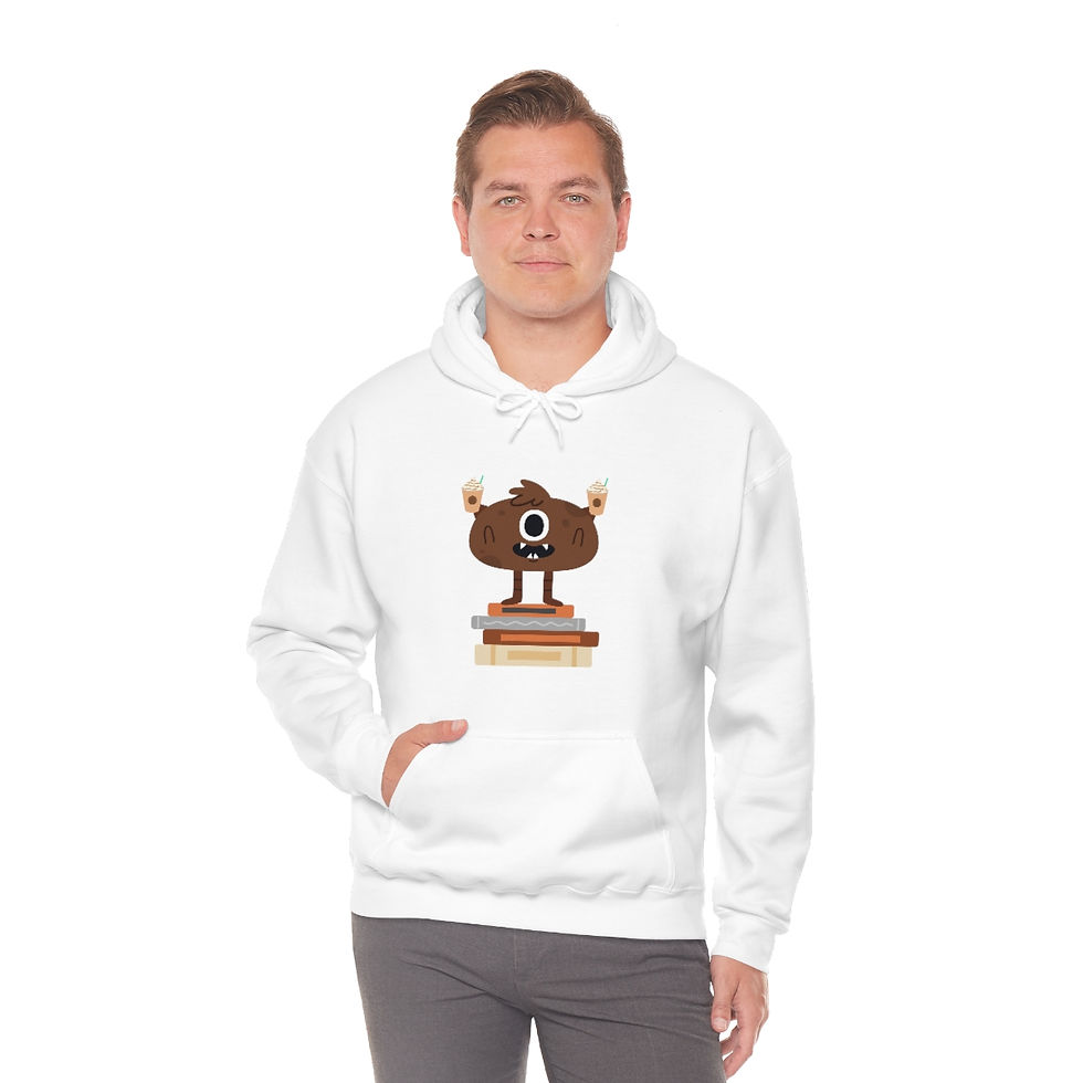 Thumbnail: Brown Monster Book Stack: Unisex Heavy Blend™ Hooded Sweatshirt