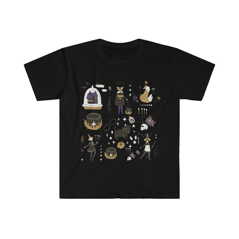 Thumbnail: Halloween Pattern Retro Design: All American soft-style t-shirt