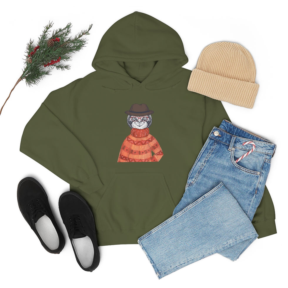 Thumbnail: Sloth in sweater Unisex Heavy Blend™ Hooded Sweatshirt