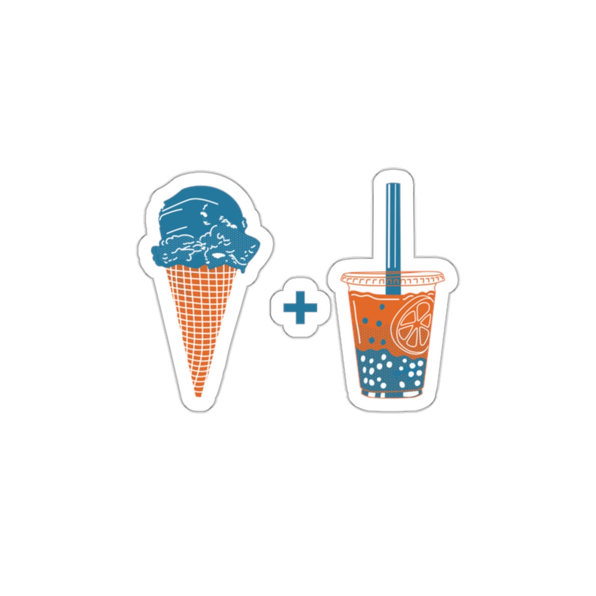 Ice Cream and Boba: Die-Cut Stickers