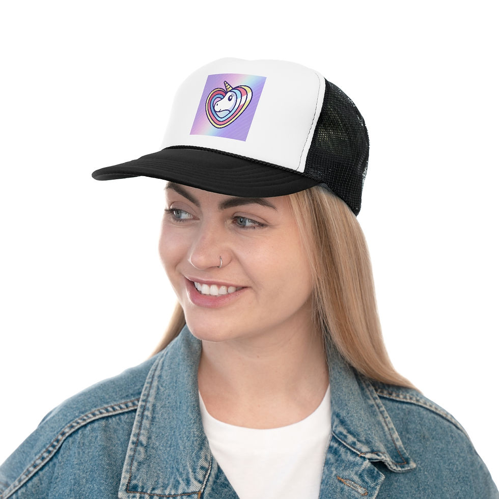 Thumbnail: Heart Unicorn Design: Trucker Caps