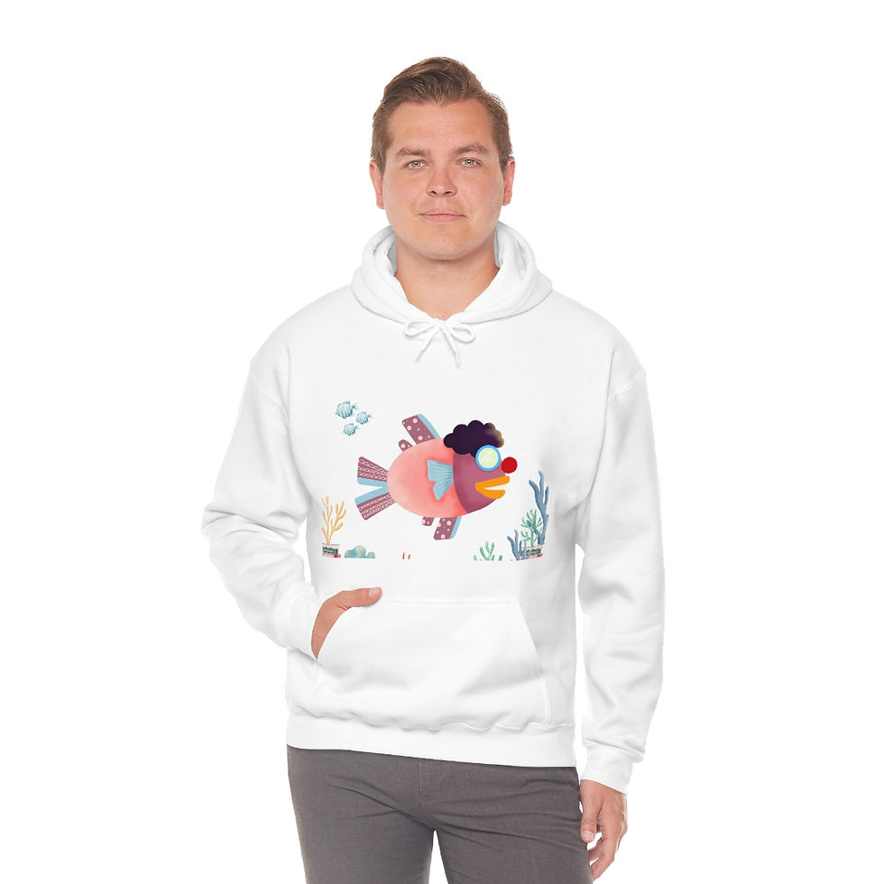 Thumbnail: Crazy Clown Fish #1: Unisex Heavy Blend™ Hooded Sweatshirt
