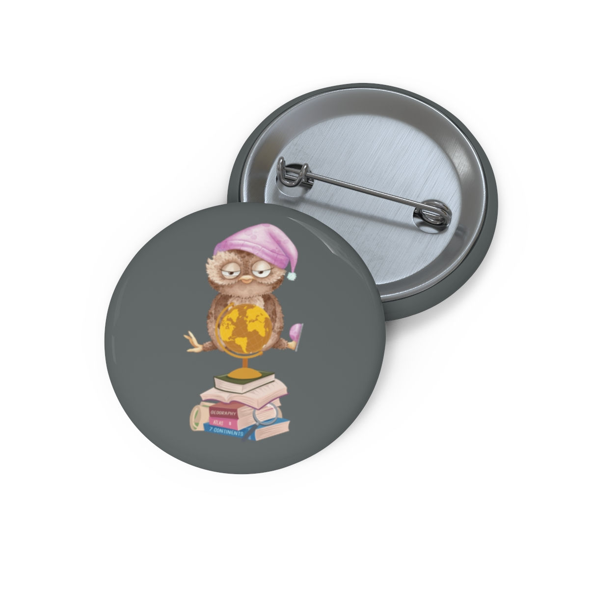 Sleepy Owl #1; Pin Buttons