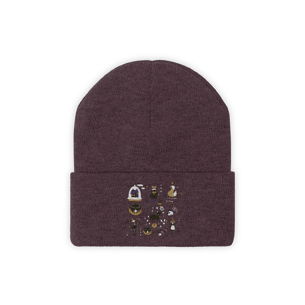 Thumbnail: Halloween Pattern Retro Design: Knit Beanie