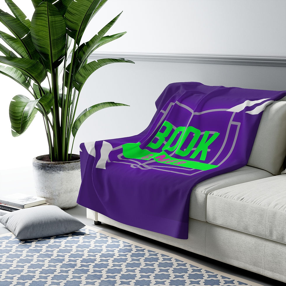 Thumbnail: Book Gamer Purple Book: High Quality Cozy Fleece Blanket