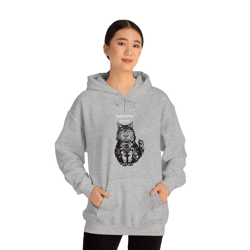 Thumbnail: Purranormal Cativity Cat: Unisex Heavy Blend™ Hooded Sweatshirt