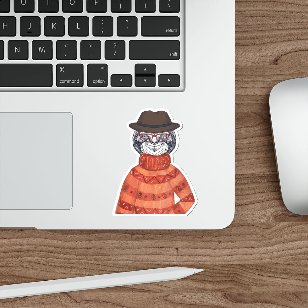 Thumbnail: Sloth in sweater Die-Cut Stickers