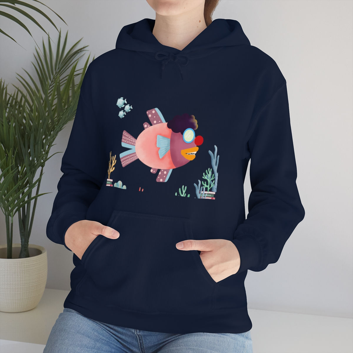 Crazy Clown Fish #1: Unisex Heavy Blend™ Hooded Sweatshirt