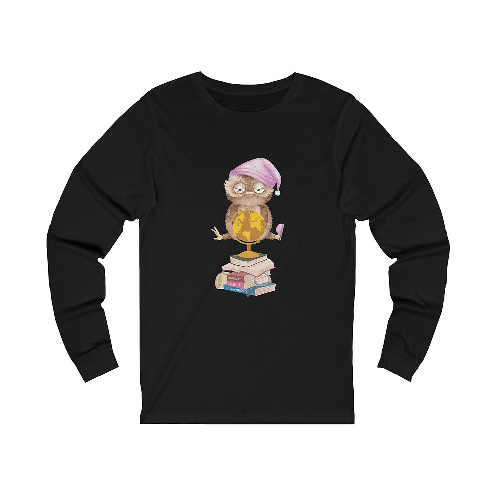 Thumbnail: Sleepy Owl Macaroon:  long sleeve tee