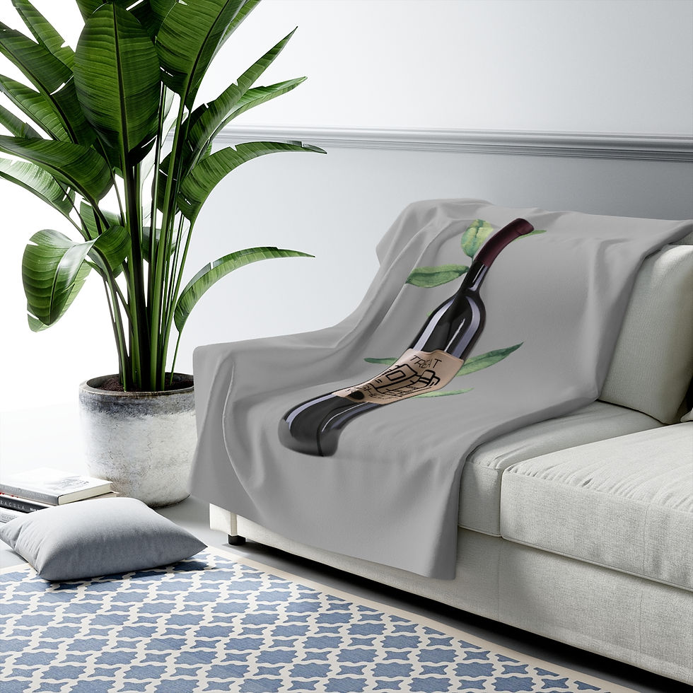 Thumbnail: Treat Yo Shelf Wine Label: high quality cozy fleece blanket