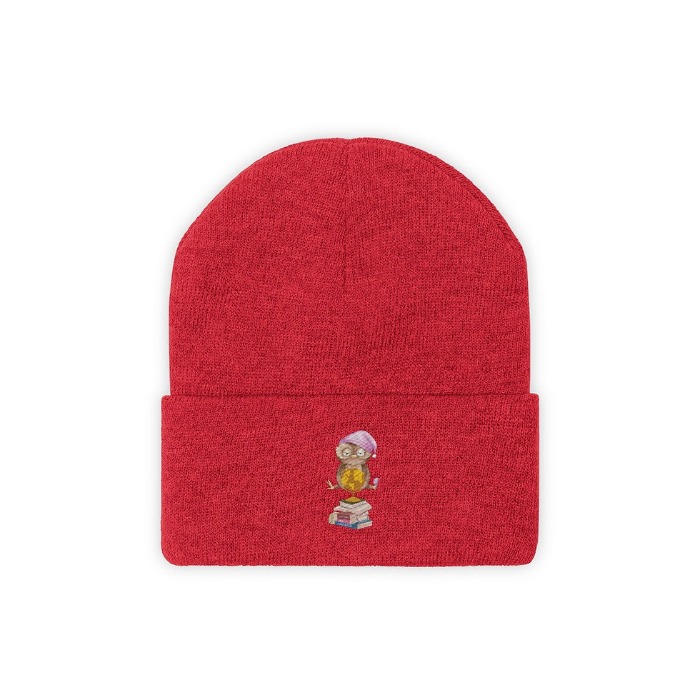 Thumbnail: Sleepy Owl #1;  Knit Beanie