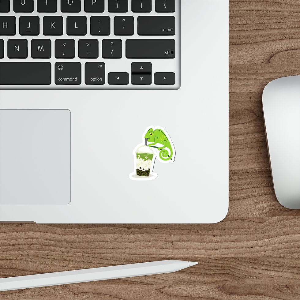 Thumbnail: Lizard Boba Boba Die-Cut Stickers
