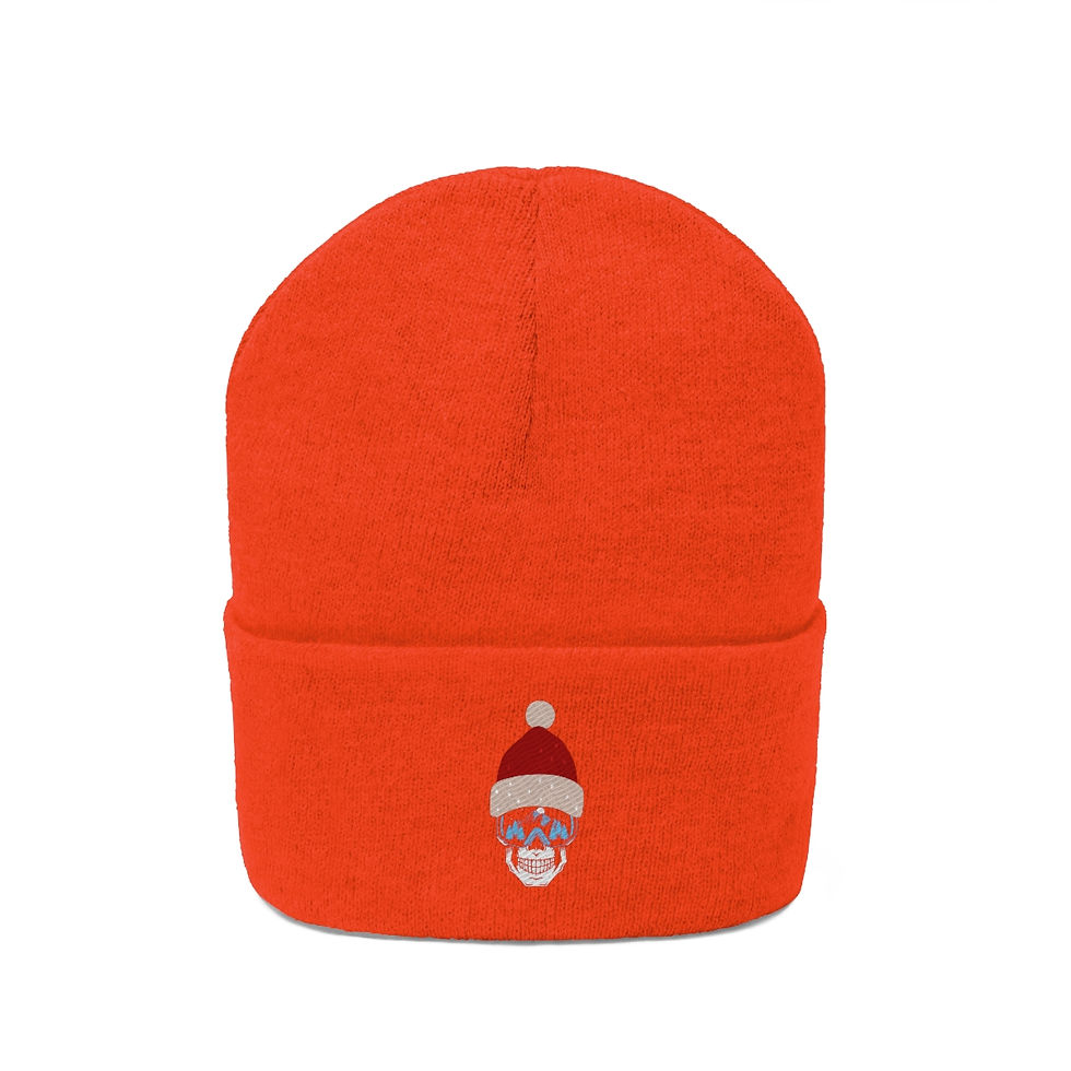 Thumbnail: Ski Skull With Multi-Colored Hat: Knit Beanie