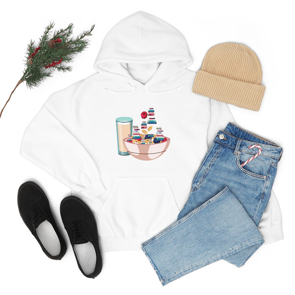 Thumbnail: Raspberry Book Crunch Cereal: Unisex Heavy Blend™ Hooded Sweatshirt