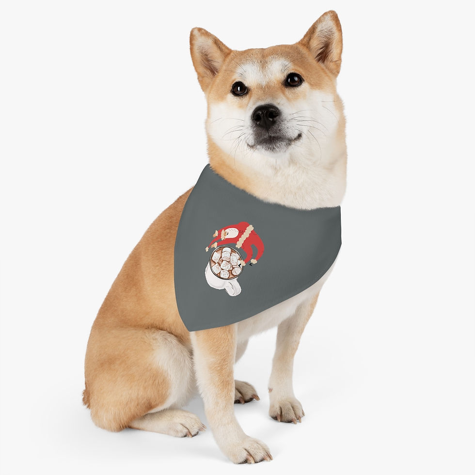 Thumbnail: Santa Flipping Over A Cup Of Hot Cocoa: Pet Bandana Collar