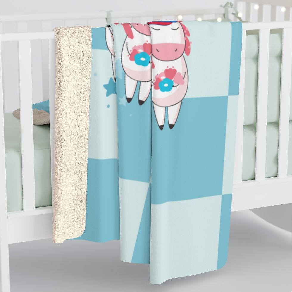 Thumbnail: Unicorns In Hats: High Quality Cozy Fleece Blanket