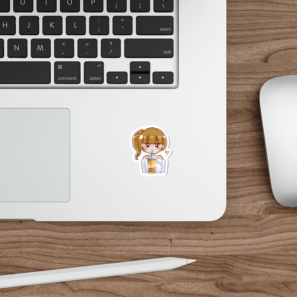 Thumbnail: Girl With Her Boba: Die-Cut Stickers