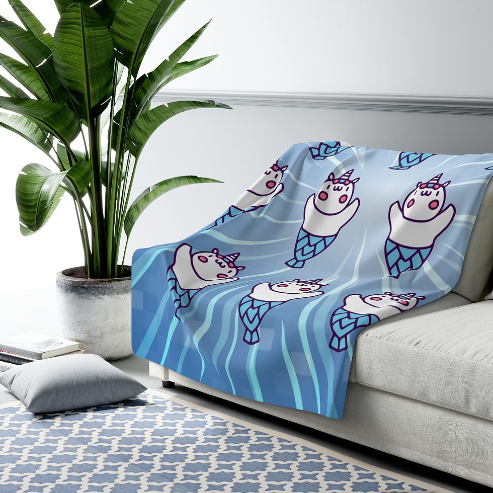 Thumbnail: Unicorn Synchronized Swimmers: High Quality Cozy Fleece Blanket