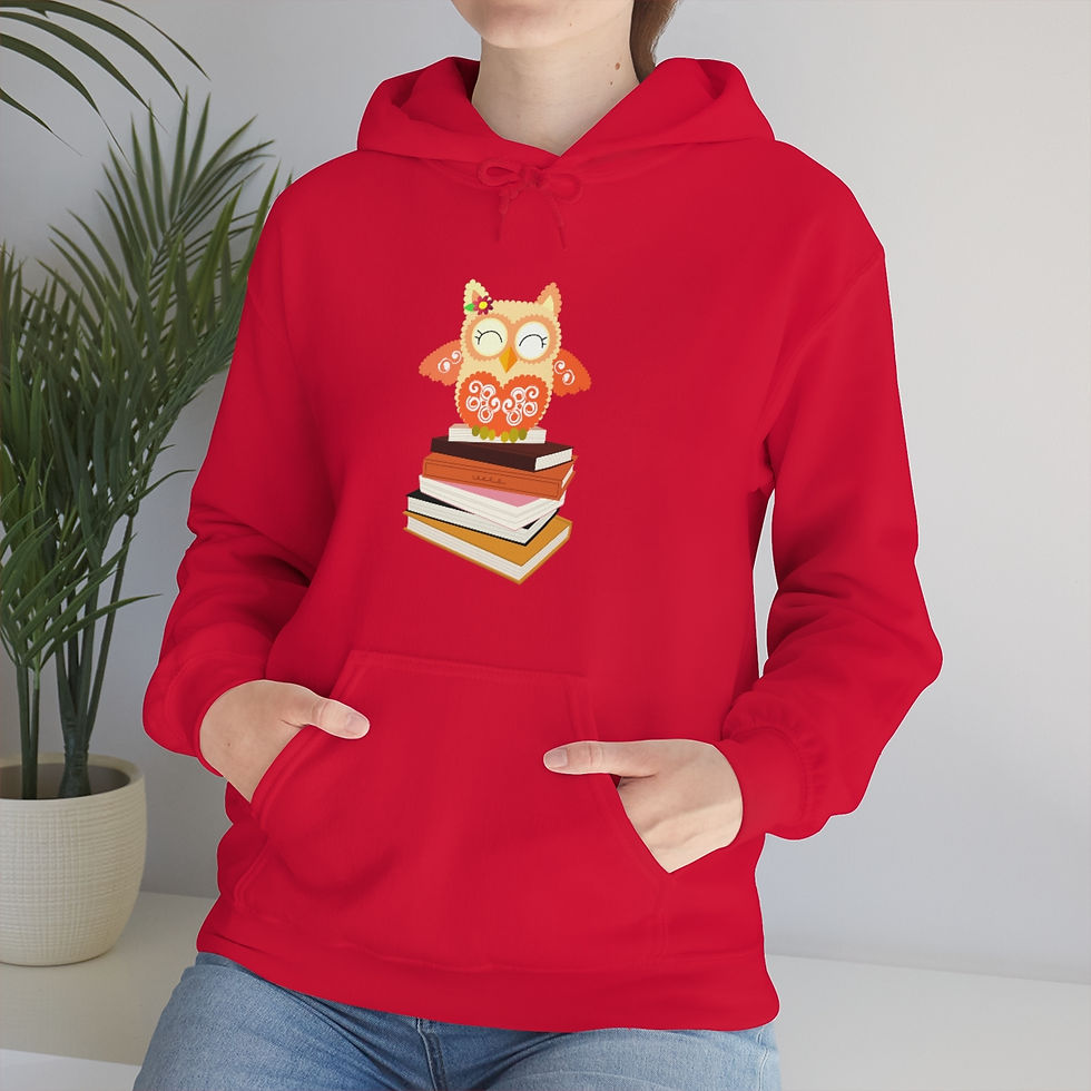 Thumbnail: Fancy Owl Stack Orange: Unisex Heavy Blend™ Hooded Sweatshirt